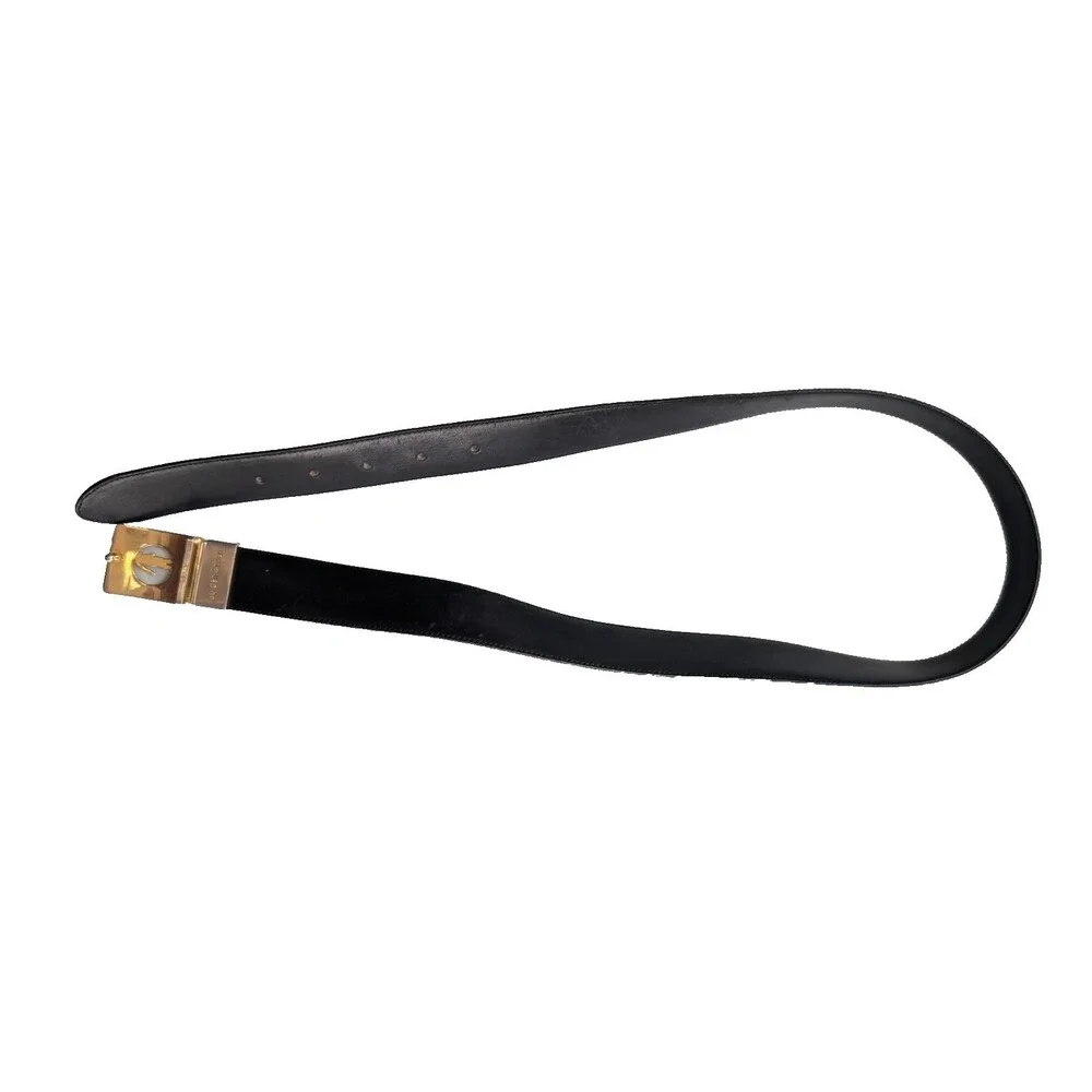 Vintage Golden Croco Reversible Leather Belt Black Brown Italy Size 32 Unisex